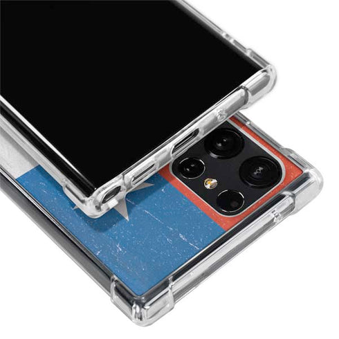 Chile Flag Distressed Galaxy S23 Ultra Clear Case